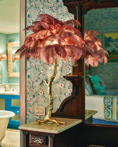 Ostrich Feather Table Lamp - LUUGAA