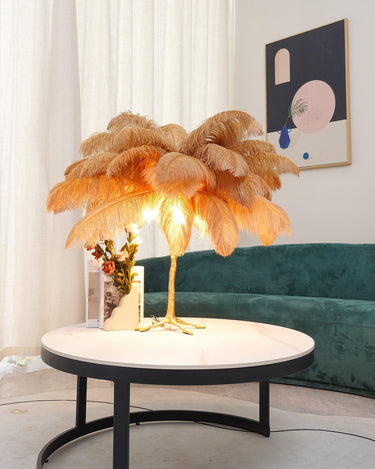 Ostrich Feather Table Lamp - LUUGAA