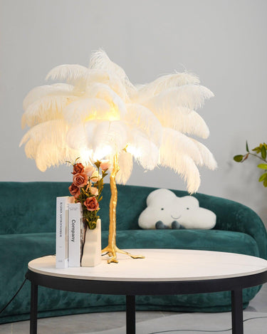 Ostrich Feather Table Lamp - LUUGAA