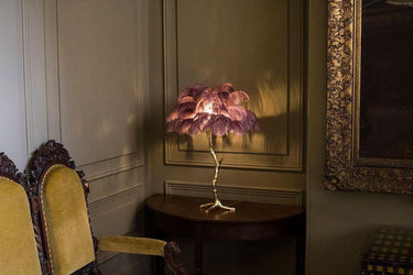 Ostrich Feather Table Lamp - LUUGAA