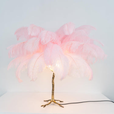 Ostrich Feather Table Lamp - LUUGAA
