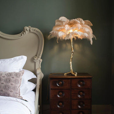 Ostrich Feather Table Lamp - LUUGAA