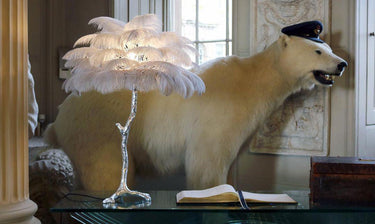 Ostrich Feather Table Lamp - LUUGAA