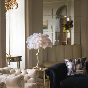 Ostrich Feather Table Lamp - LUUGAA