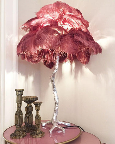 Ostrich Feather Table Lamp - LUUGAA