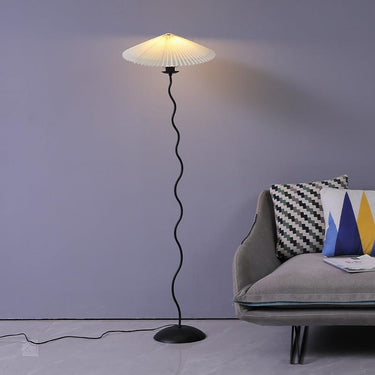 Pleated Lampshade Floor Lamp - LUUGAA