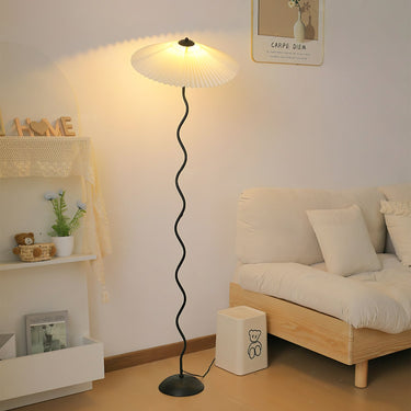 Pleated Lampshade Floor Lamp - LUUGAA