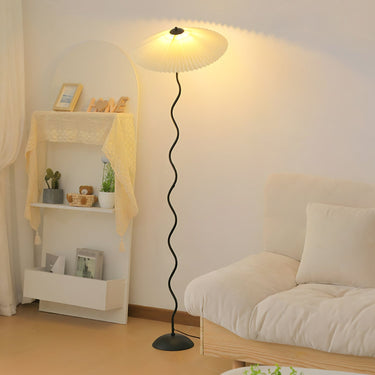 Pleated Lampshade Floor Lamp - LUUGAA