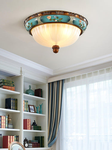 Retro Floral Resin Recessed Ceiling Light - LUUGAA