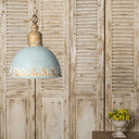 RetroAura Vintage Blue Metal Pendant Light - LUUGAA