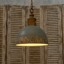 RetroAura Vintage Blue Metal Pendant Light - LUUGAA