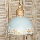 RetroAura Vintage Blue Metal Pendant Light - LUUGAA
