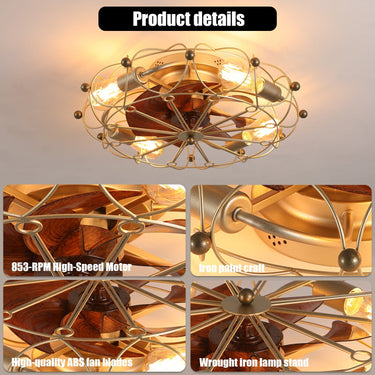 Reynos Embedded Modern Industrial Fan Light - LUUGAA