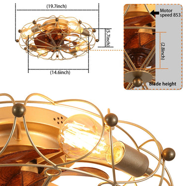 Reynos Embedded Modern Industrial Fan Light - LUUGAA