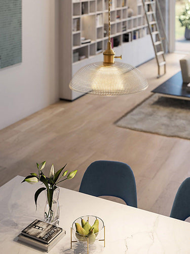 Ribbed Spiral Pendant Light - LUUGAA
