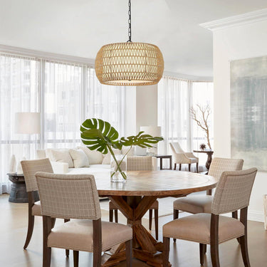 Sacred Radiance Rattan Woven Pendant Light - LUUGAA