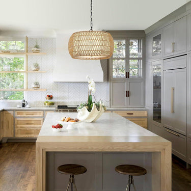 Sacred Radiance Rattan Woven Pendant Light - LUUGAA