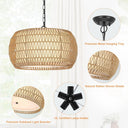 Sacred Radiance Rattan Woven Pendant Light - LUUGAA