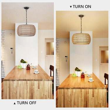 Sacred Radiance Rattan Woven Pendant Light - LUUGAA