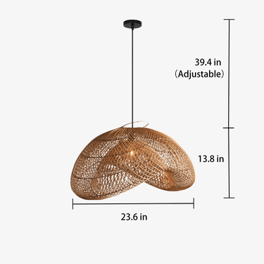 Shadow Halo Rattan Woven Pendant Light - LUUGAA