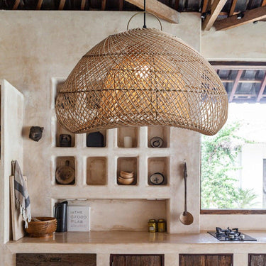Shadow Halo Rattan Woven Pendant Light - LUUGAA