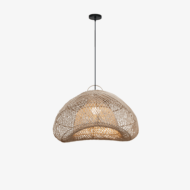 Shadow Halo Rattan Woven Pendant Light - LUUGAA