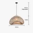 Shadow Halo Rattan Woven Pendant Light - LUUGAA