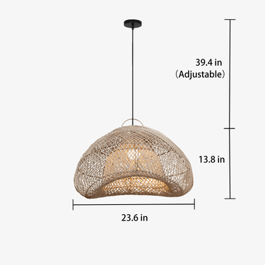Shadow Halo Rattan Woven Pendant Light - LUUGAA