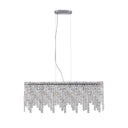 Silver Cascade Elegant Oval Crystal Chandelier - LUUGAA