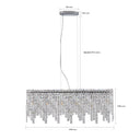 Silver Cascade Elegant Oval Crystal Chandelier - LUUGAA