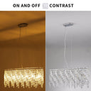 Silver Cascade Elegant Oval Crystal Chandelier - LUUGAA