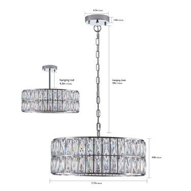 Silver Radiance Drum Chandelier - LUUGAA