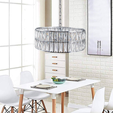 Silver Radiance Drum Chandelier - LUUGAA