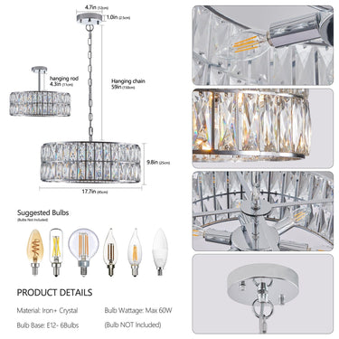 Silver Radiance Drum Chandelier - LUUGAA
