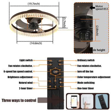 Simple Ring Ceiling Fan Light - LUUGAA