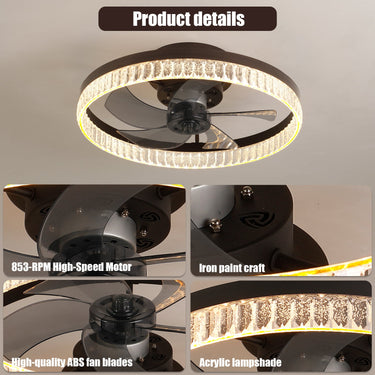 Simple Ring Ceiling Fan Light - LUUGAA