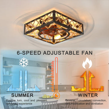 Square LED Ceiling Fan Light - LUUGAA