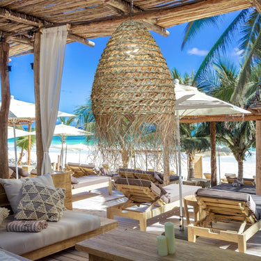 Straw Hat Rattan Woven Pendant Light - LUUGAA