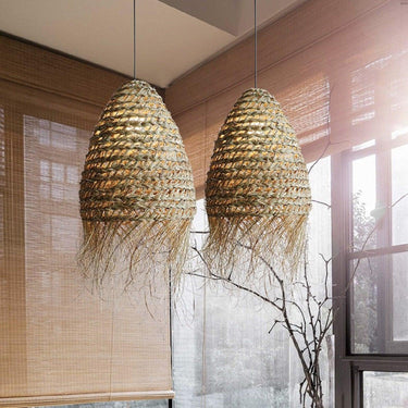 Straw Hat Rattan Woven Pendant Light - LUUGAA