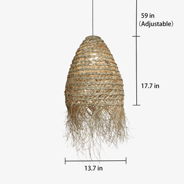 Straw Hat Rattan Woven Pendant Light - LUUGAA