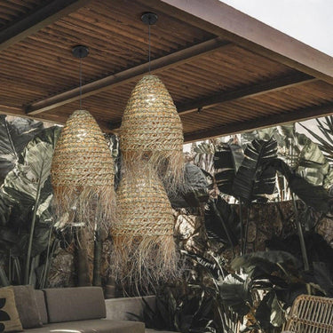 Straw Hat Rattan Woven Pendant Light - LUUGAA