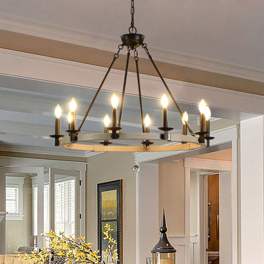 TimberGlow 10 - Light Candle Chandelier - LUUGAA