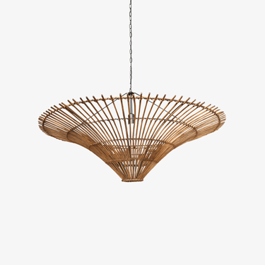 Time Funnel Rattan Woven Pendant Light - LUUGAA