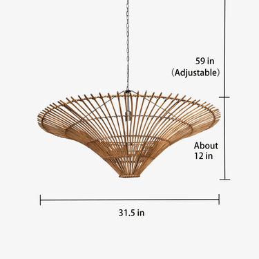Time Funnel Rattan Woven Pendant Light - LUUGAA