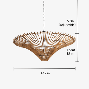 Time Funnel Rattan Woven Pendant Light - LUUGAA