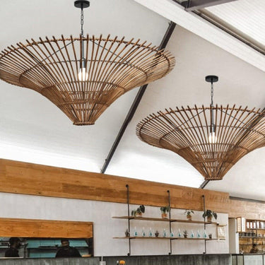 Time Funnel Rattan Woven Pendant Light - LUUGAA