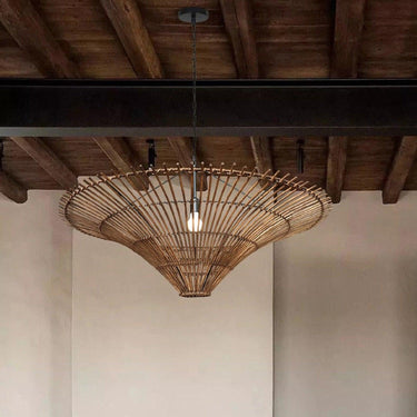 Time Funnel Rattan Woven Pendant Light - LUUGAA