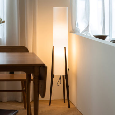 Tripod Walnut Wood Floor Lamp - LUUGAA