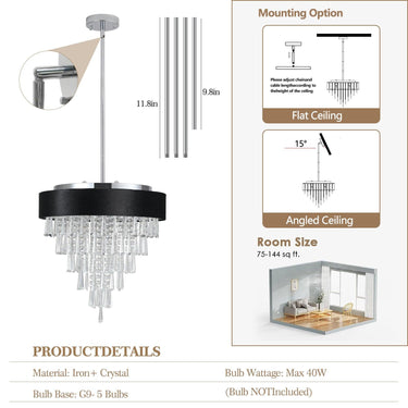 Unique Tiered Crystal Chandelier - LUUGAA