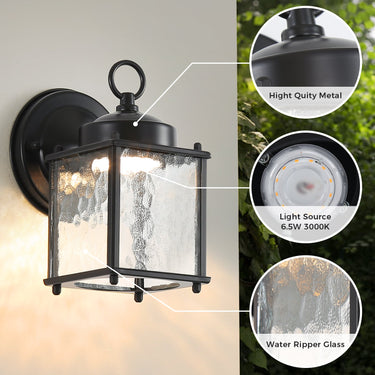 Vintage Black Outdoor Wall Lamp - LUUGAA